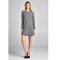 Made in USA - Women's Long Sleeve Mini Tunic Sweat Dress