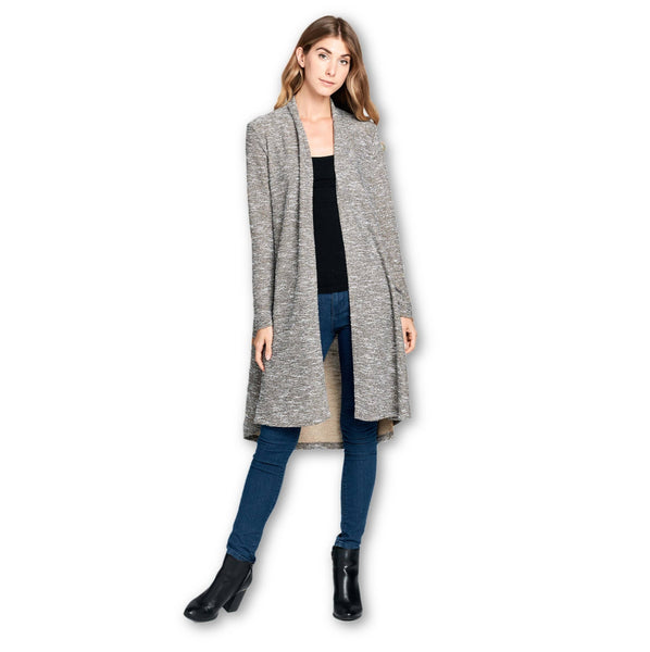 Made in USA - Lightweight Open Front Classic Long Cardigan